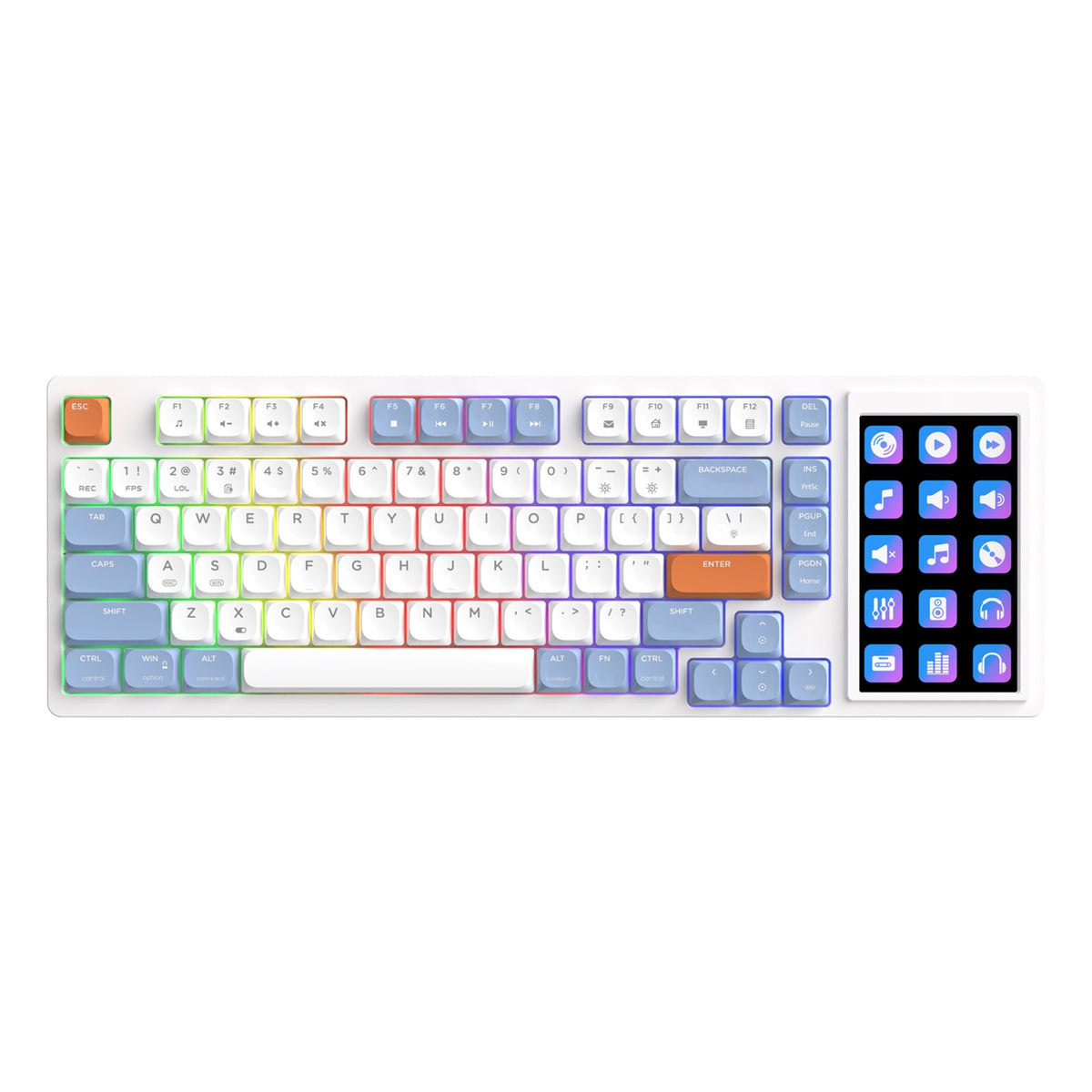 Ajazz AKP-815 Low Profile Mekanik Klavye- 4.95 inç LCD Ekranlı RGB- Gasket Gövde Yapısı