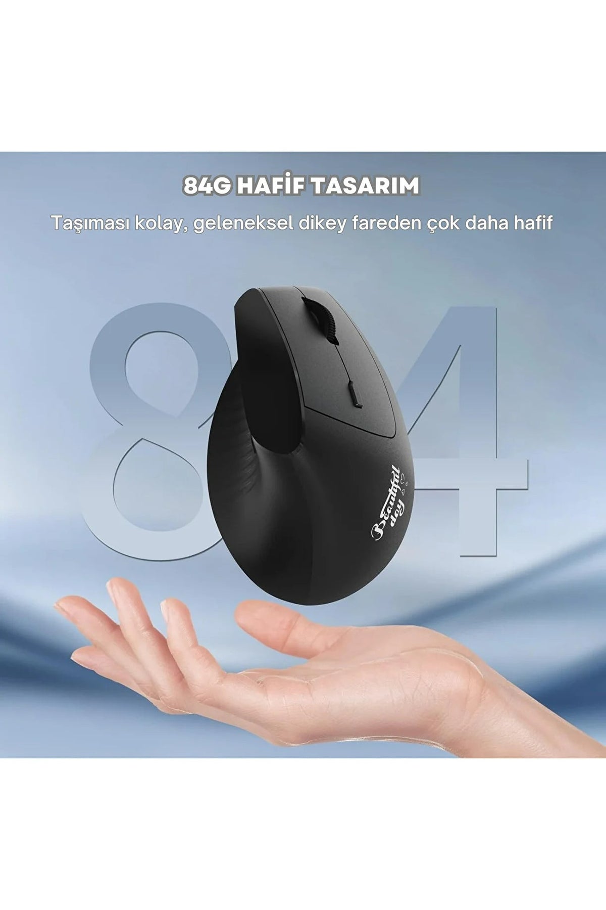 Ajazz i300 Kablosuz Ergonomik Dikey Mouse- 84Gr-Sessiz Tıklama- 57° Açı-16.000 DPI