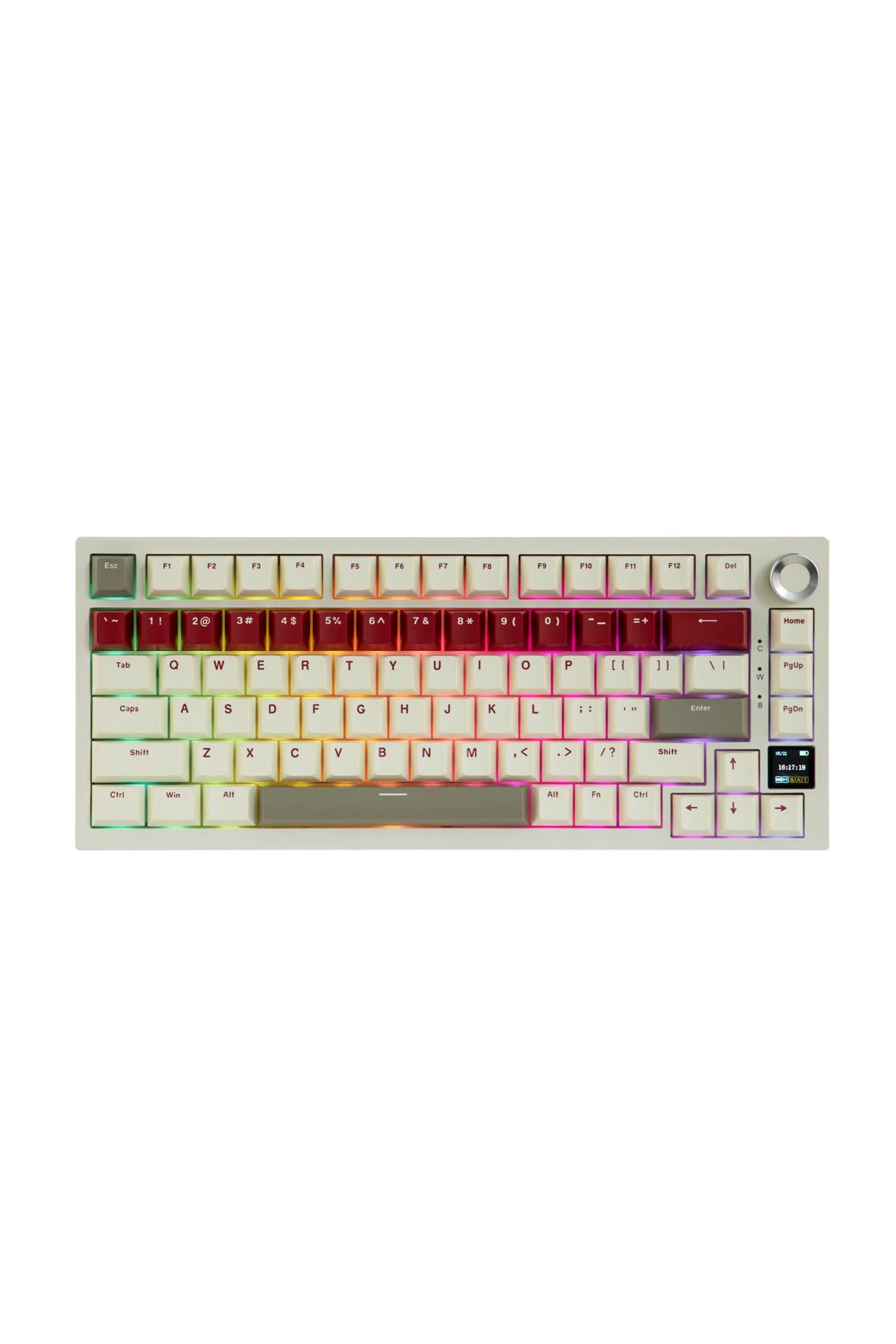 AK820 PRO Mekanik Oyun Klavyesi,3 Modlu TFT Renkli Ekran ve CNC Düğmeli 81 Tuş,RGB Aydınlatma