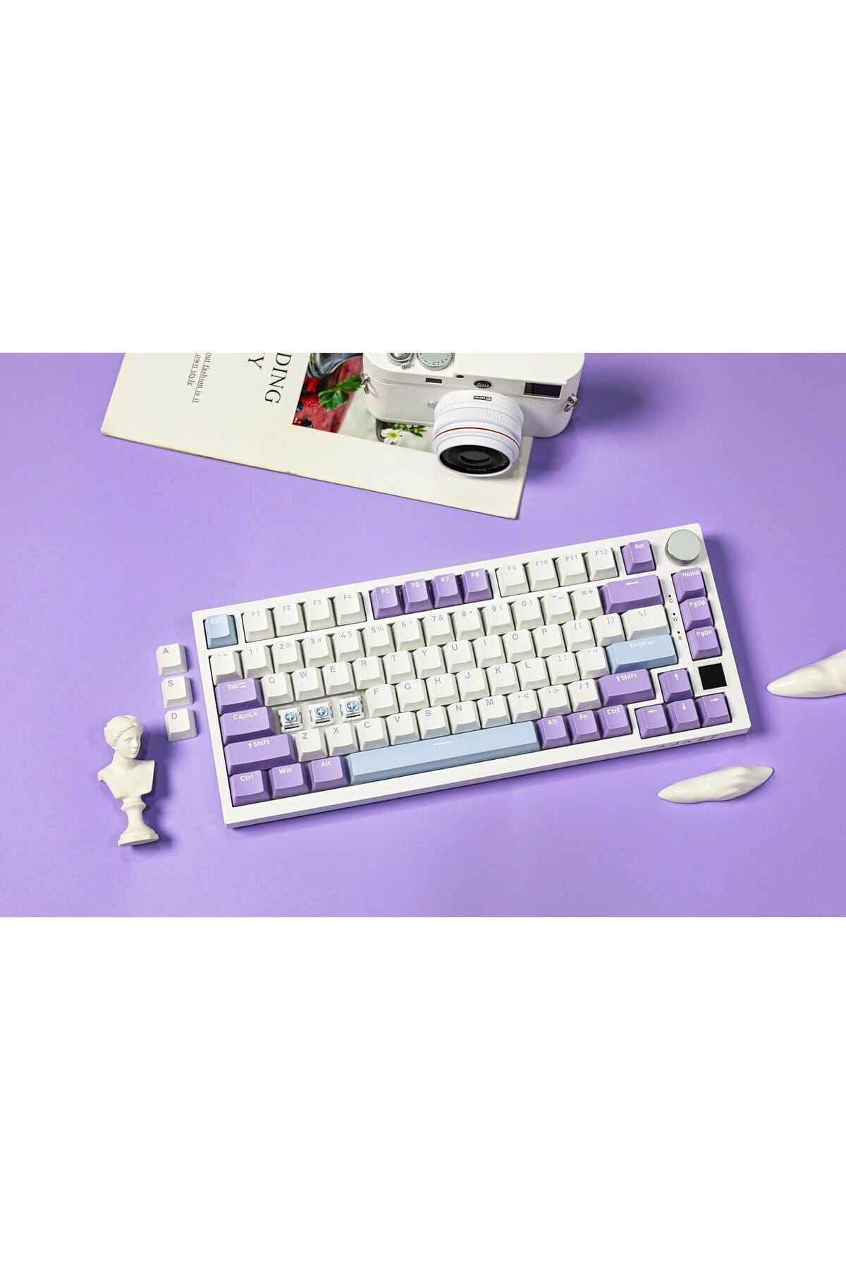 AK820 PRO Mekanik Oyun Klavyesi,3 Modlu TFT Renkli Ekran  ve CNC Düğmeli 81 Tuş,RGB Aydınlatma