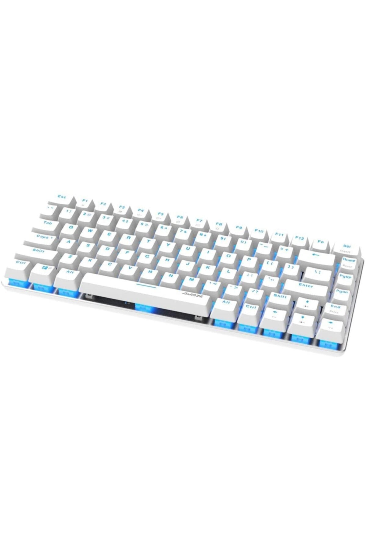 Ajazz Ak33 Işıklı Black Switch 82 Tuş Tam Mekanik Gaming Beyaz Klavye