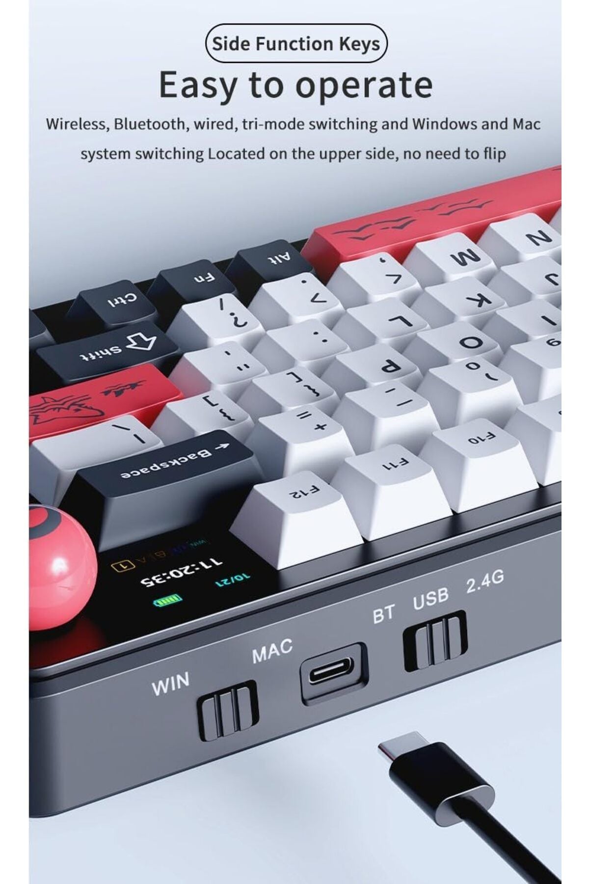 Ak820 Max Plus Hawksbill Switch 3 Modlu Mekanik Oyuncu Klavyesi-dinamik Rgb-tft Ekran