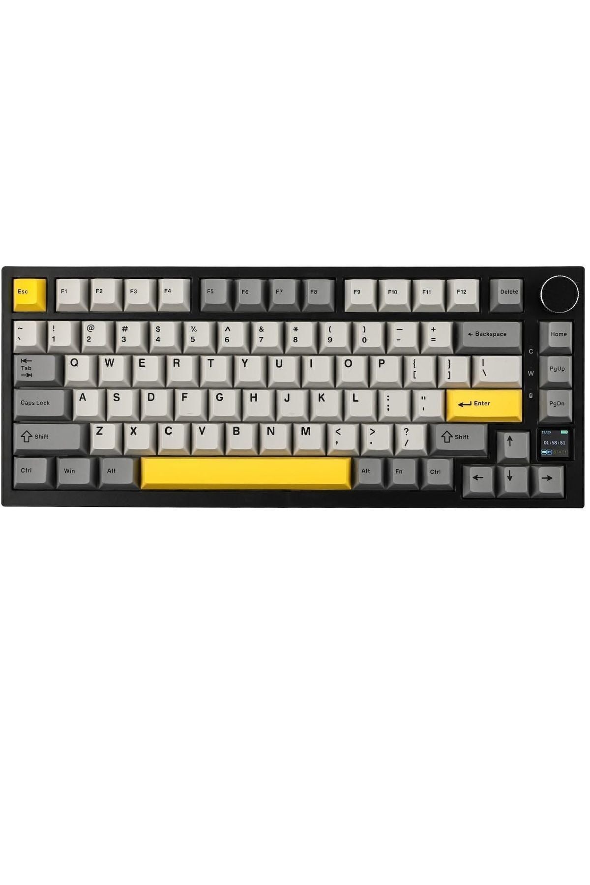 AK820 PRO Mekanik Oyun Klavyesi,3 Modlu TFT Renkli Ekran ve CNC Düğmeli 81 Tuş,RGB Aydınlatma
