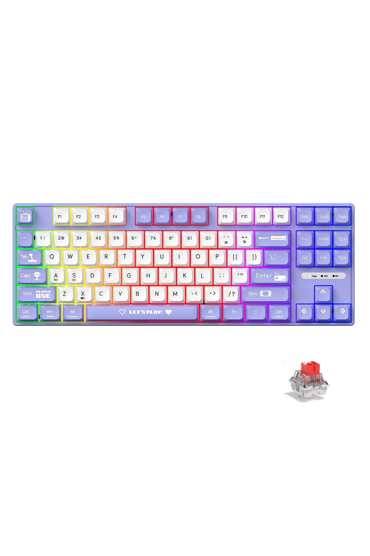 AK870MC Kablolu- Hot Swap Mekanik Oyuncu Klavyesi- Rainbow Aydınlatmalı