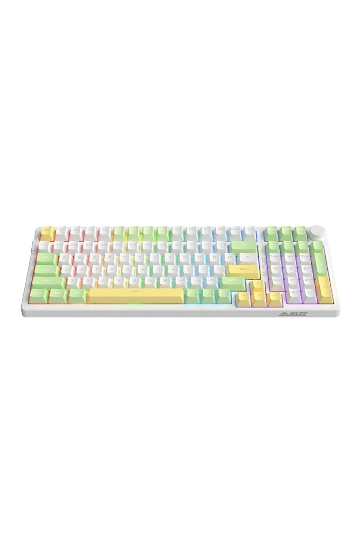 Ak992 Rgb 100 Tuş Mekanik Oyuncu Klavyesi Bluetooth Kablolu 2.4g Bağlantılı -red Switch-coiled Kablo