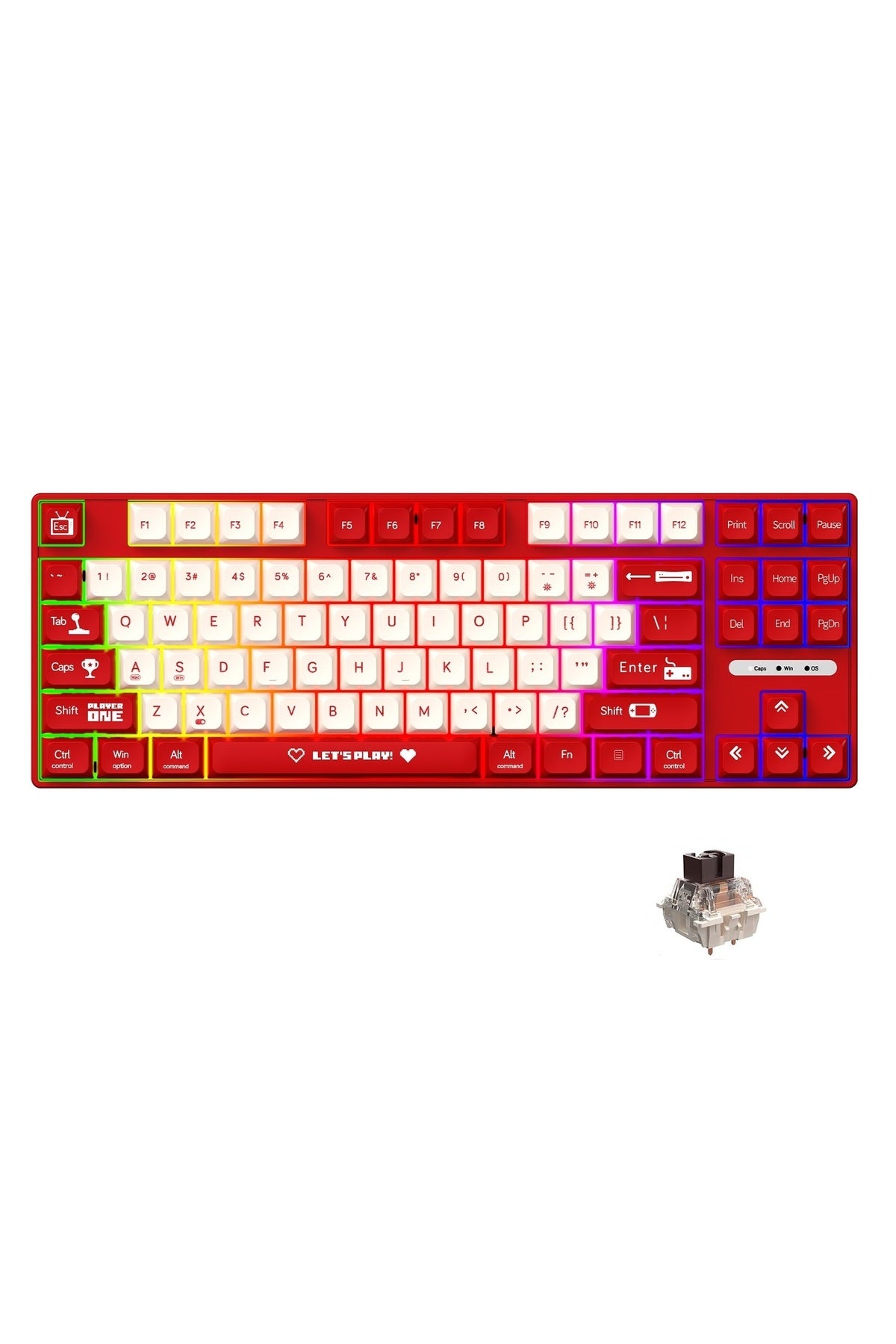 AK870MC Kablolu- Hot Swap Mekanik Klavye- Rainbow Aydınlatmalı