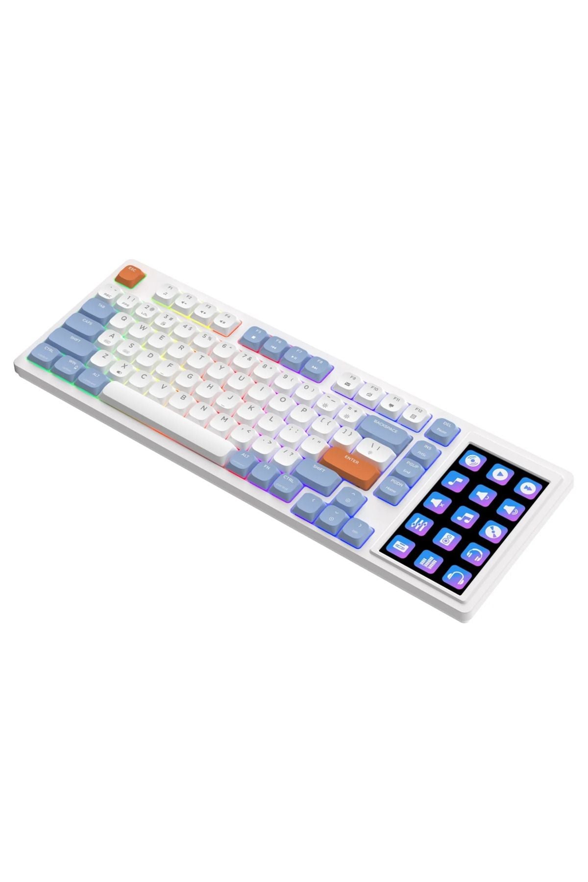 AKP-815 Low Profile Mekanik Klavye- 4.95 inç LCD Ekranlı RGB- Gasket Gövde Yapısı