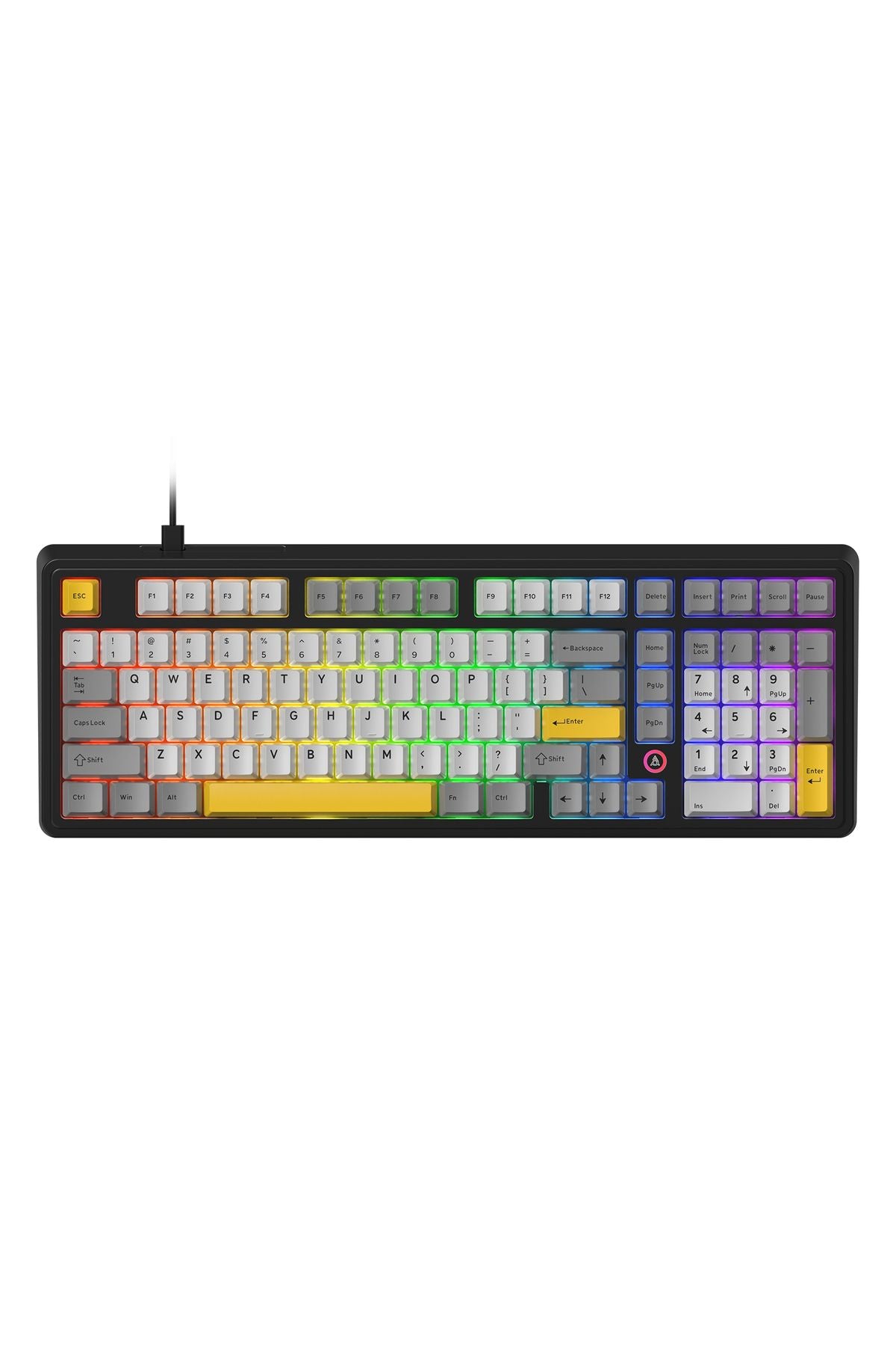 AK980 Red Switch Kablolu Mekanik Oyun Klavyesi- Rainbow Aydınlatmalı - Retro
