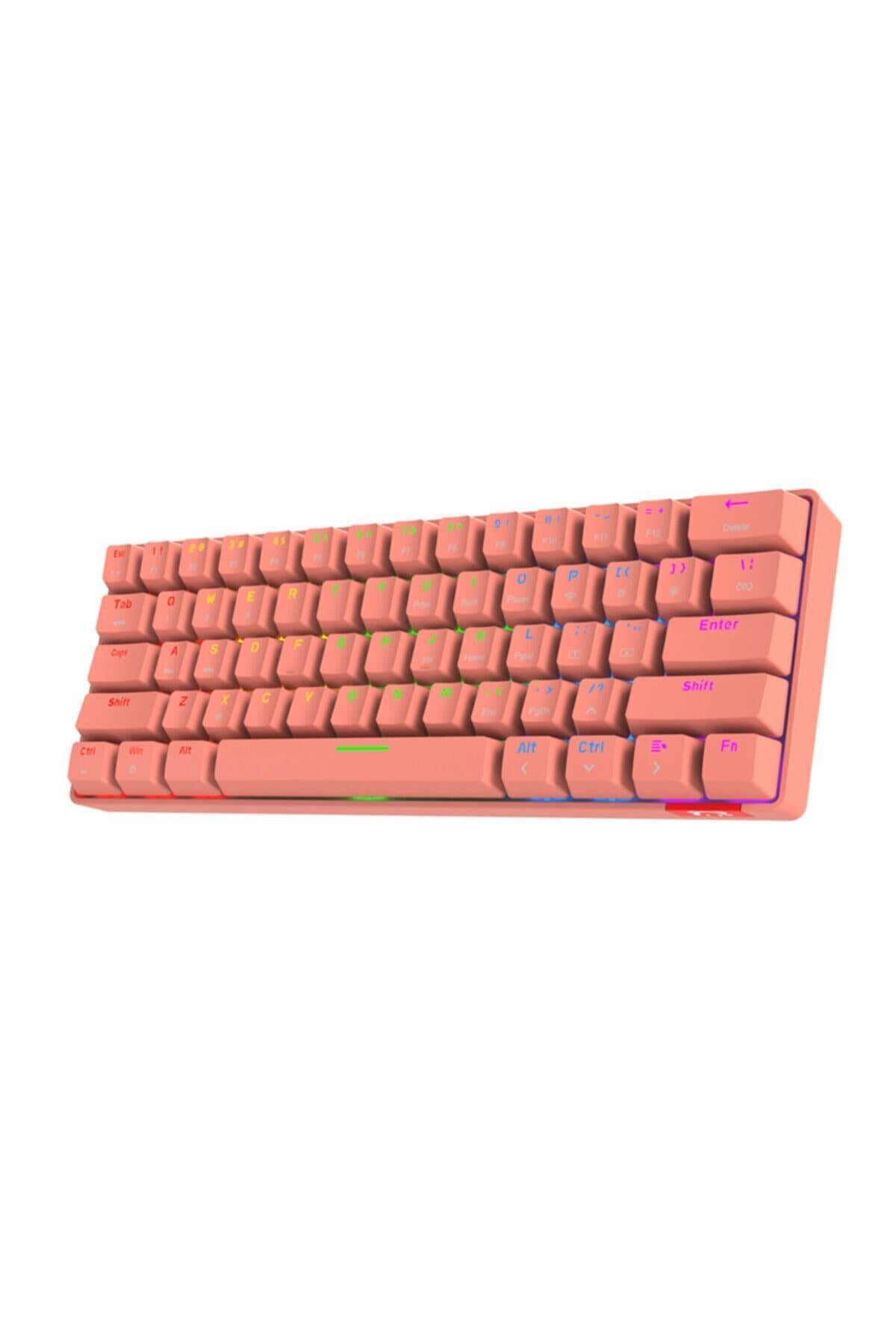 Ak680 %60 Boy Rgb Kablolu Mekanik Klavye-68 Tuşlu Kırmızı Switch