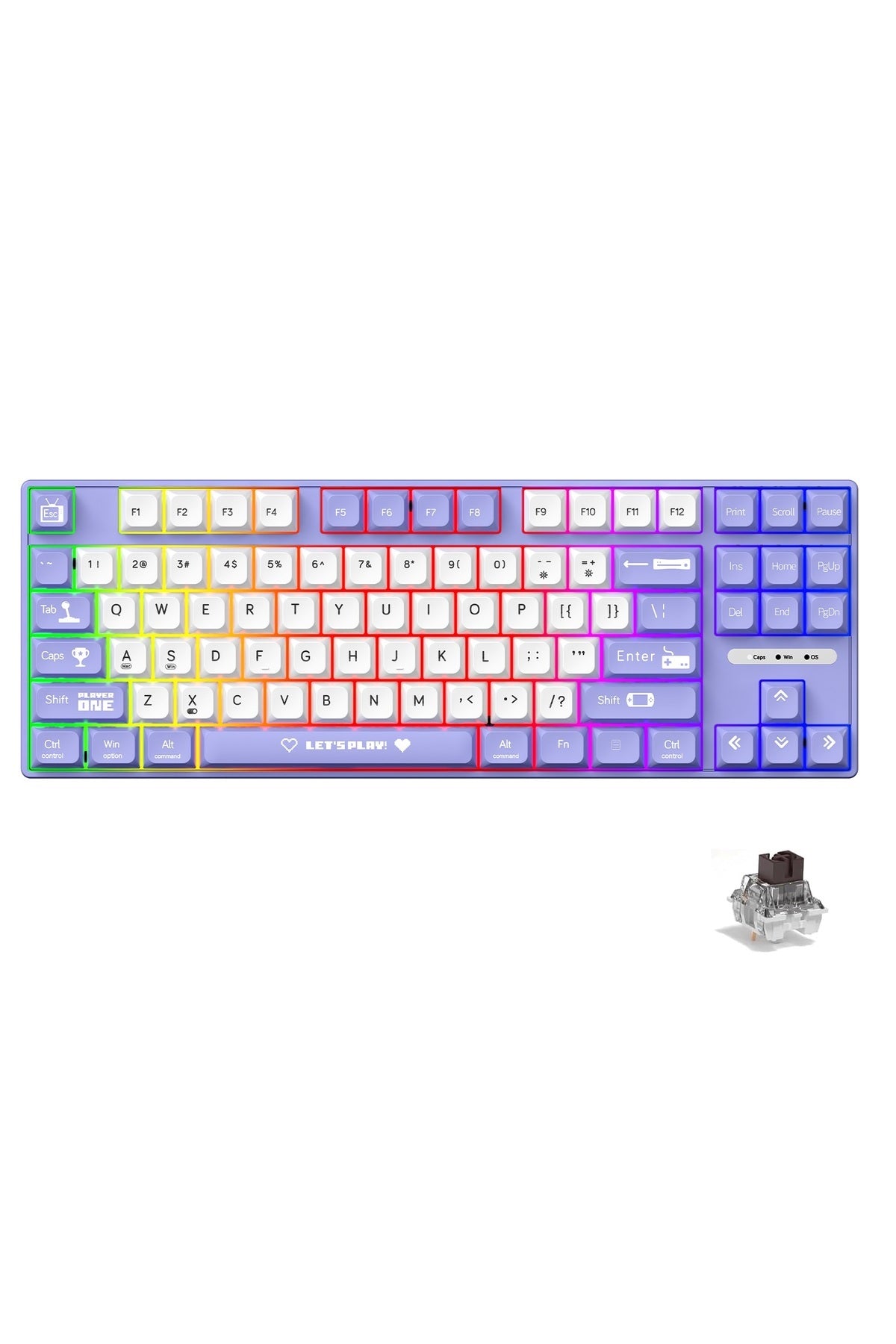 AK870MC Kablolu- Hot Swap Mekanik Klavye- Rainbow Aydınlatmalı