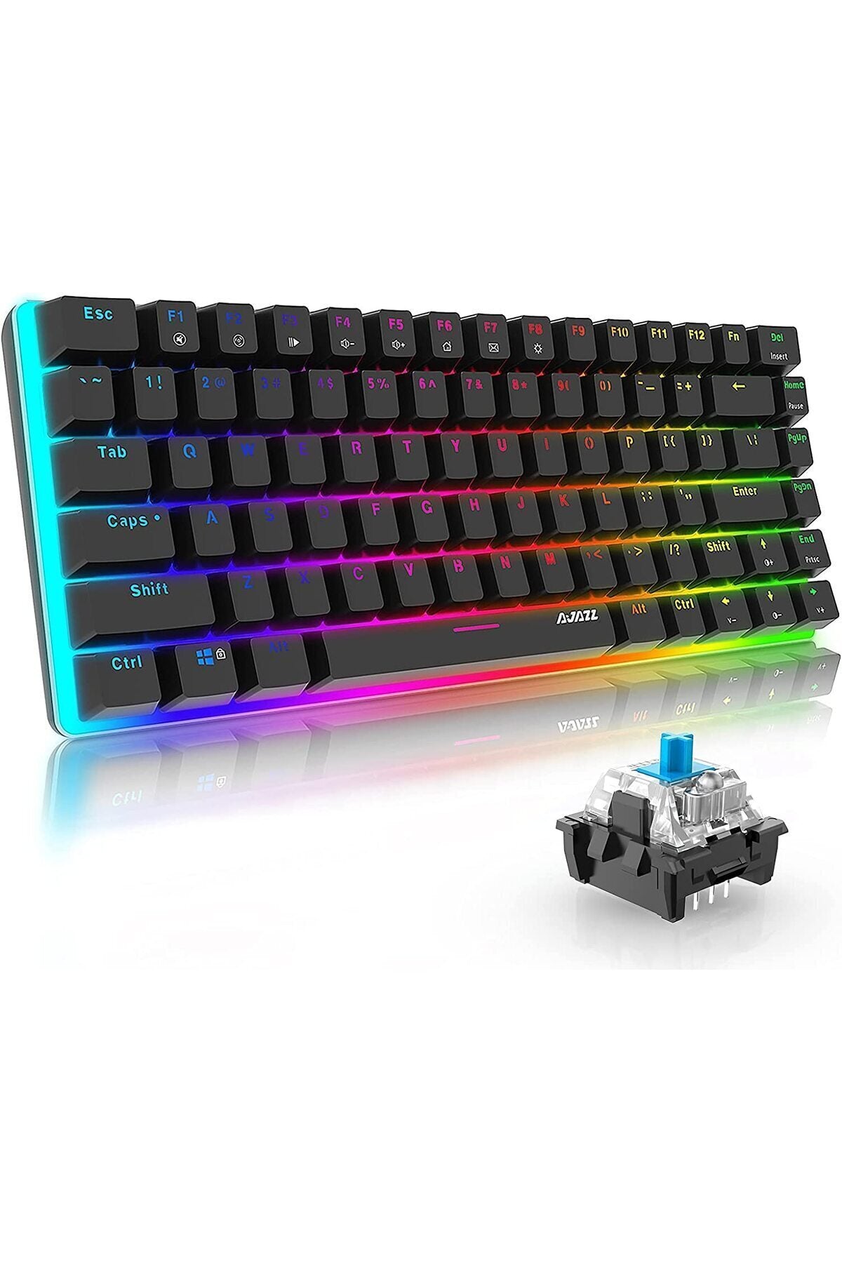 Ak-33 Rgb Tam Mekanik Klavye-siyah Switch-82 Tuş-tek Parça Alüminyum Gövde