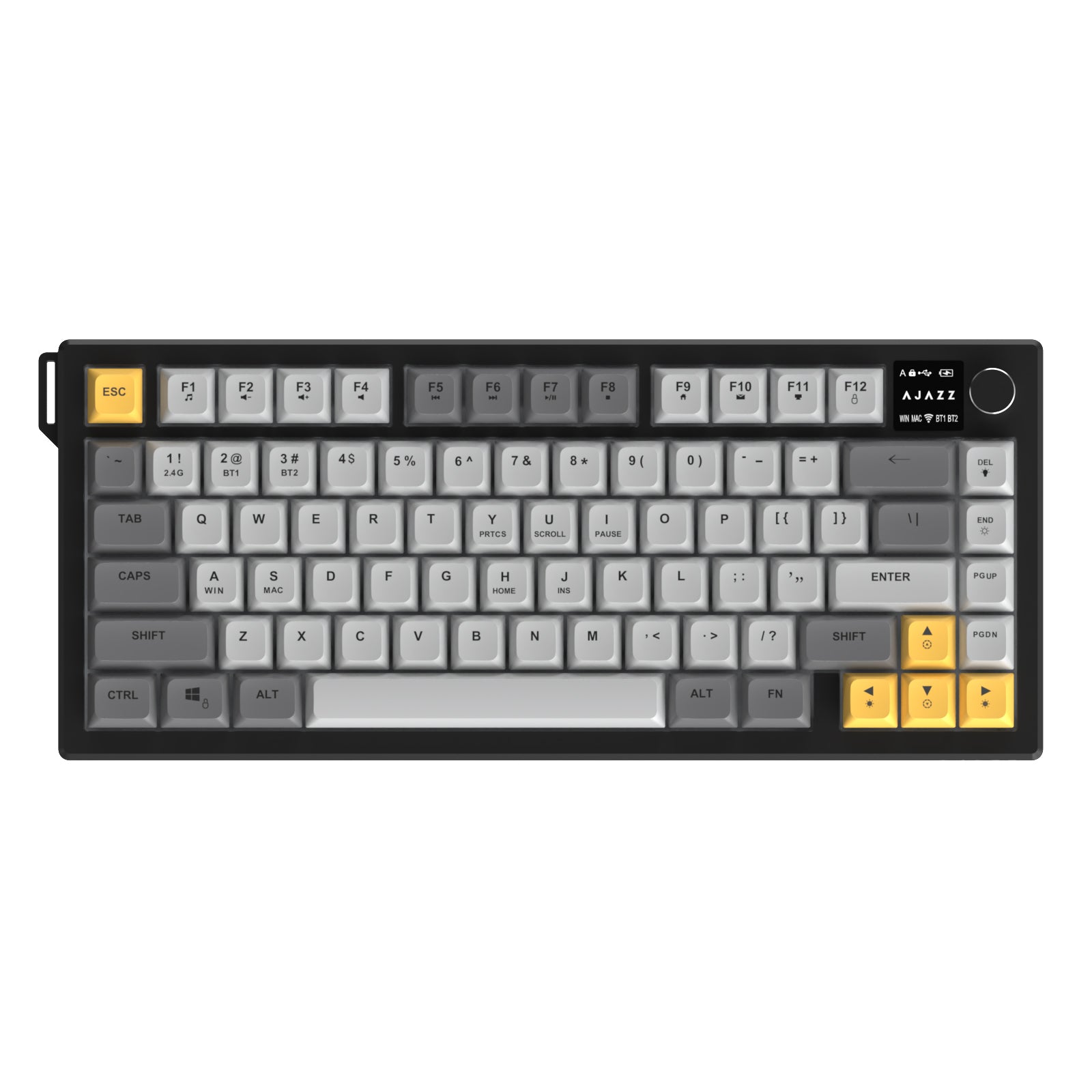 AF82 RGB Membran Kablosuz Oyuncu Klavyesi-4000 Mah Batarya-Ekranlı