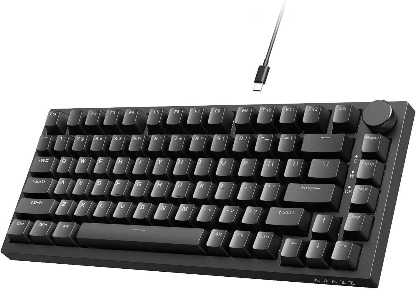 AK820 Kablolu Mekanik Oyun Klavyesi , Beyaz Işıklı, Beyaz-Gri, 82 Tuş, Hot Swap, Anti Ghosting