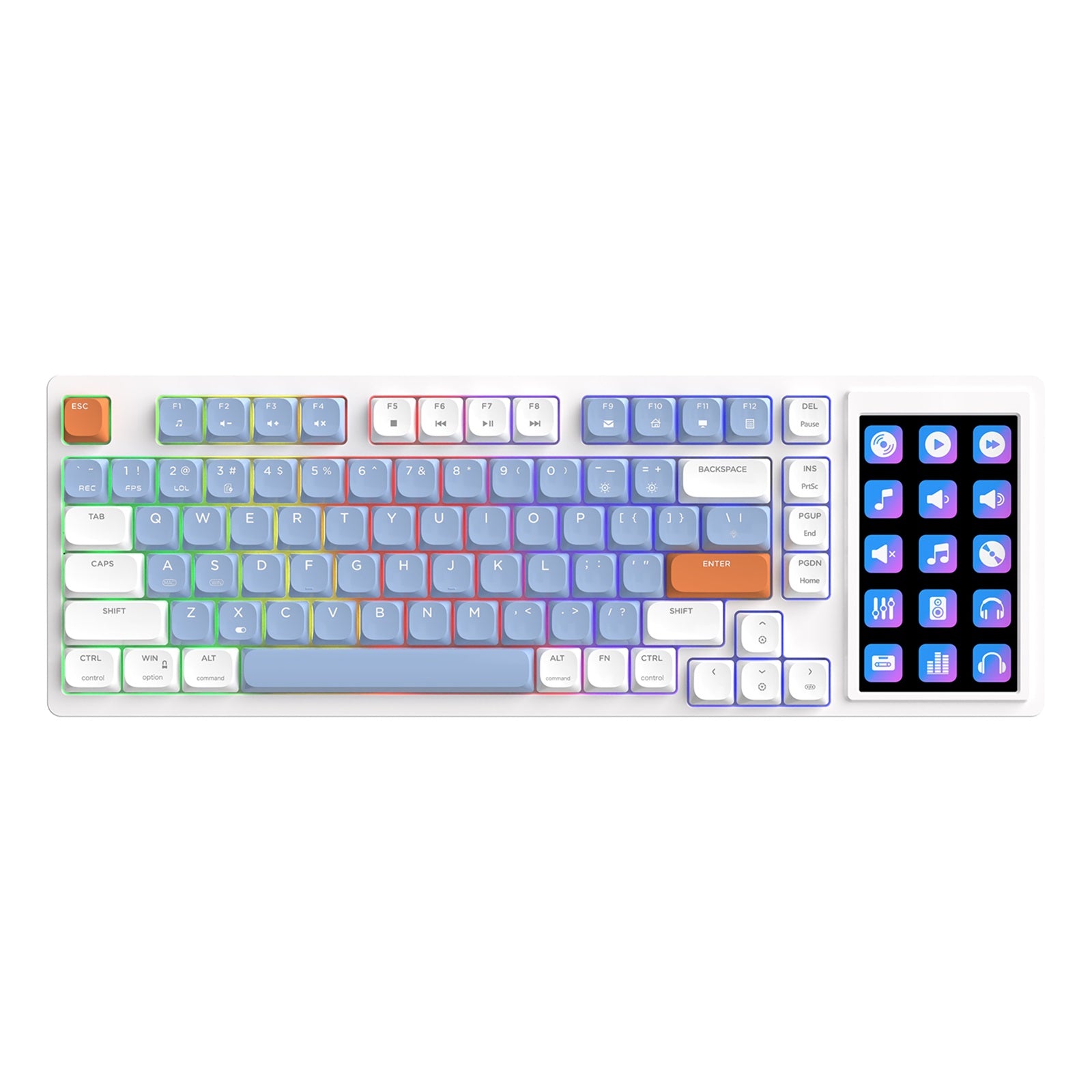 AKP-815 Low Profile Mekanik Klavye- 4.95 inç LCD Ekranlı RGB- Gasket Gövde Yapısı