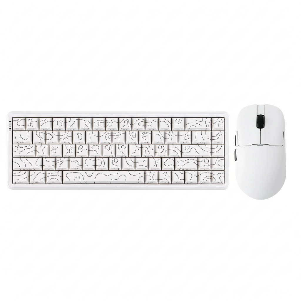 Ajazz AK680 MAX Desenli Siyah Mekanik Klavye + AJ159 PRO Siyah Profesyonel Oyuncu Mouse Ekipman Seti