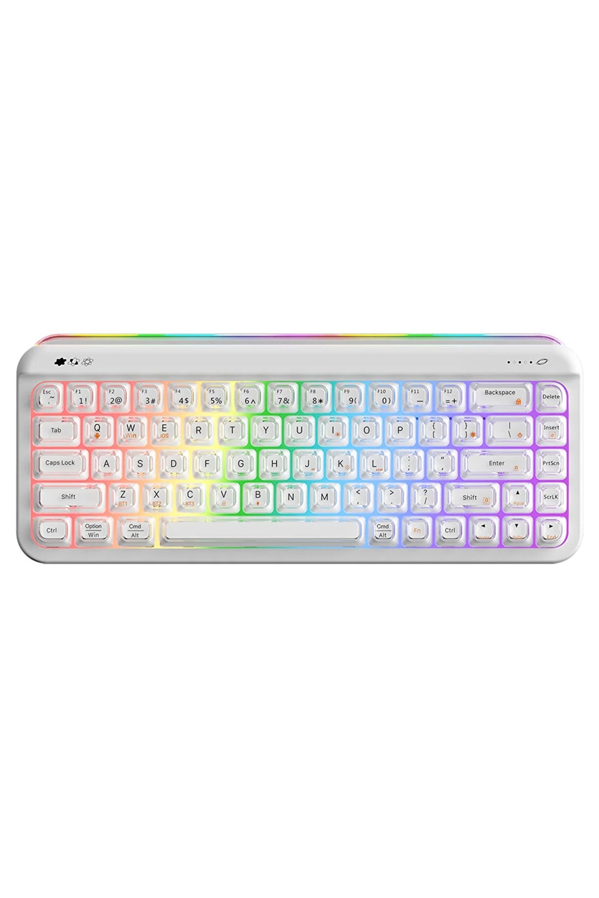 AF68 Kablosuz (3 Modlu) RGB Membran Klavye- Çift Katmanlı Tuş Kapağı-4.000 Mah Batarya