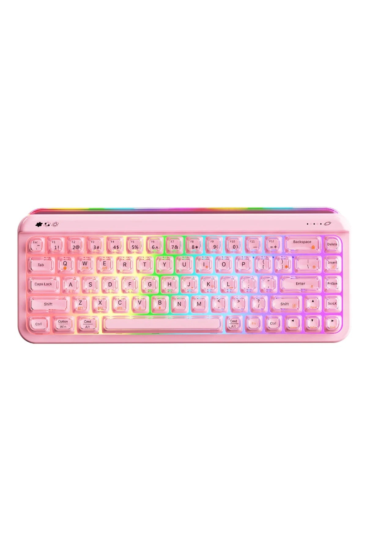AF68 Kablosuz (3 Modlu) RGB Membran Klavye- Çift Katmanlı Tuş Kapağı-4.000 Mah Batarya