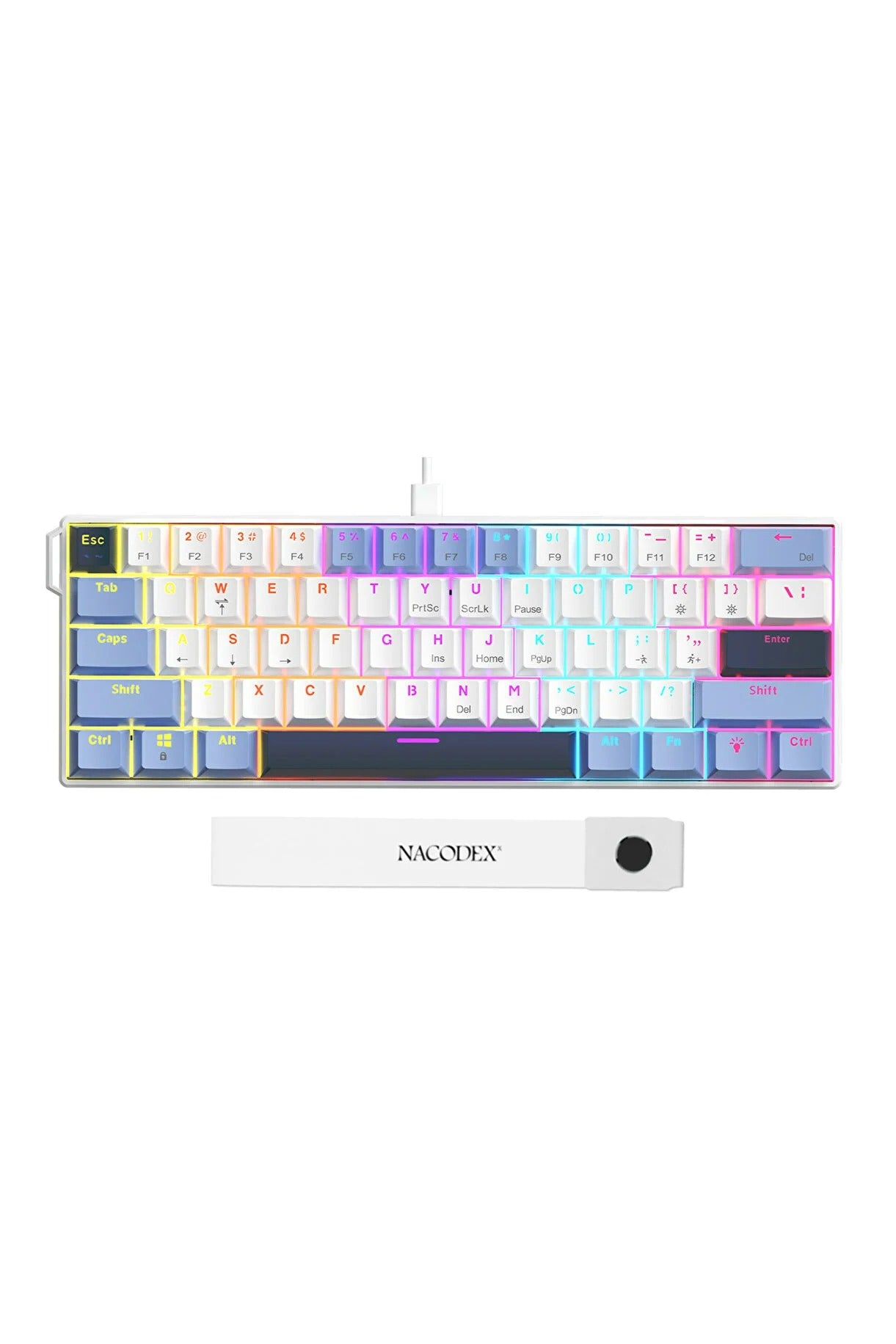 NK61 Red Switch Kablolu Hot-Swap Klavye-Rainbow Aydınlatma-Taşıma Bandı