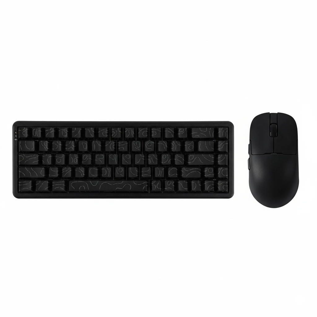 Ajazz AK680 MAX Desenli Siyah Mekanik Klavye + AJ159 PRO Siyah Profesyonel Oyuncu Mouse Ekipman Seti